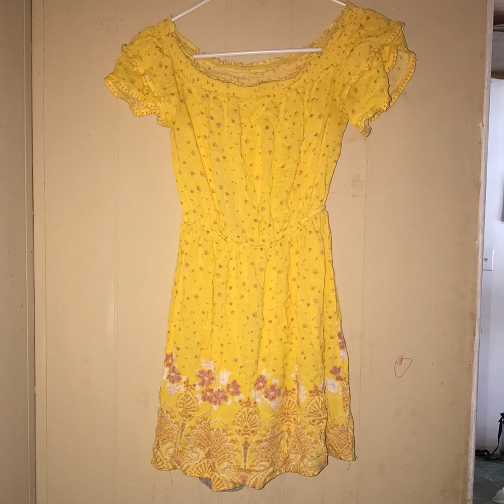 Yellow flowered dress
